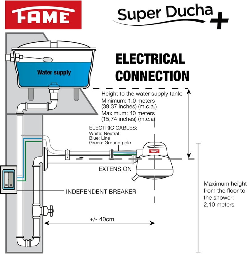 Fame - Electric shower110V - SUPERDUCHA QUATTRO. Tankless Water Heater Electric. 4 temperatures. Calentador de agua electrico - 4400W. - Image 5